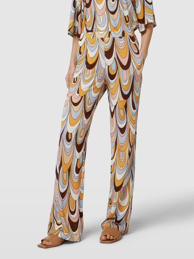 Ana Alcazar Stoffen broek met all-over motief Lichtbruin - 4