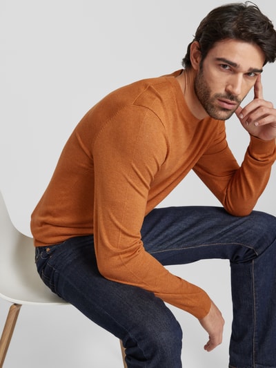 MCNEAL Gebreide pullover met ronde hals Cognac gemêleerd - 3