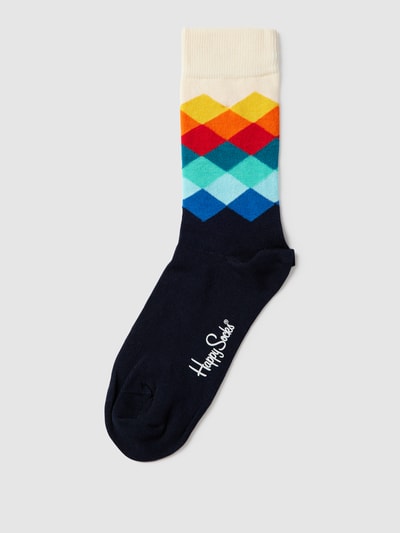 Happy Socks Socken mit Allover-Muster Modell 'FADED DIAMOND' Marine 1