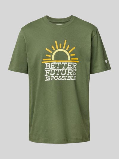 CHAMPION T-Shirt mit Label-Details Oliv 2