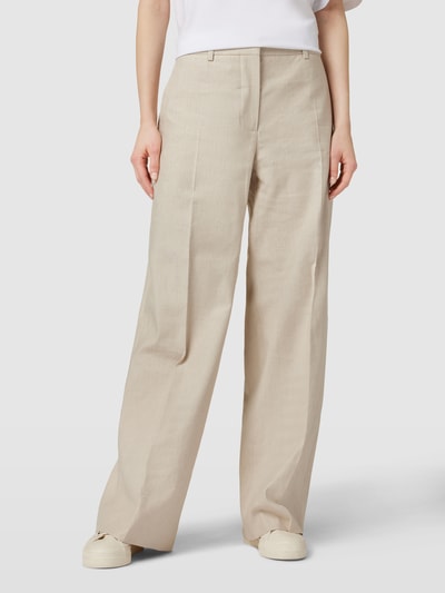 Calvin Klein Womenswear Wide Leg Bundfaltenhose mit französischen Eingrifftaschen Beige 4