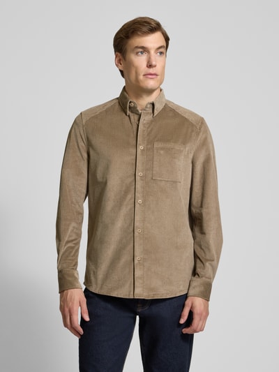 Drykorn Koszula casualowa o kroju regular fit ze sztruksu z kołnierzykiem typu button down Beżowy 4