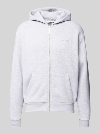 REVIEW Essentials hoodie met ritssluiting en logo  Lichtgrijs gemêleerd - 2