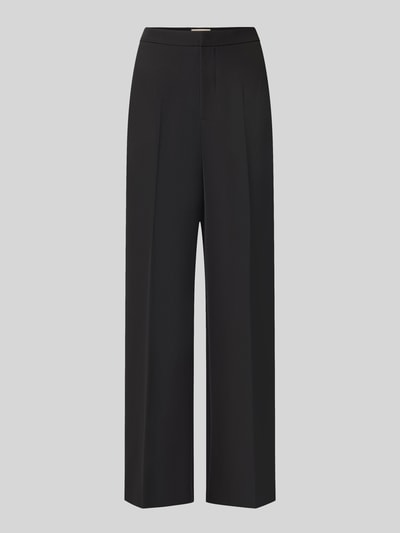 Produktfoto, schwarze Straight Fit Anzughose mit Bügelfalten Modell 'Leya Miley' von MOS MOSH, seitliche Eingrifftaschen, glatte Textur