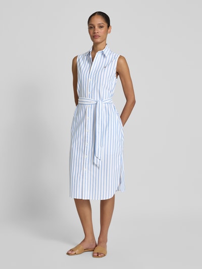 Polo Ralph Lauren Sukienka koszulowa z wiązanym paskiem model ‘CORY’ Niebieski 4