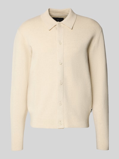 Jack & Jones Premium Gebreid jack met kentkraag, model 'MILANO' Offwhite gemêleerd - 2