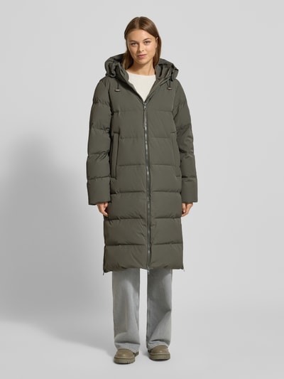 IQ Studio Lange donsjas met waterkolom 5000 en tweewegsritssluiting Olijfgroen - 4