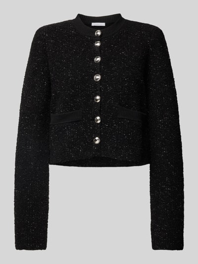 Patrizia Pepe Blazer met strookzakken, model 'Giacca in maglia' Zwart - 2