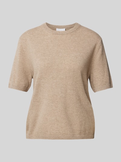 Jake*s Collection T-shirt van kasjmier met ronde hals Beige - 2