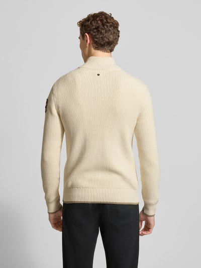 PME Legend Strickpullover mit gerippten Abschlüssen Offwhite 5