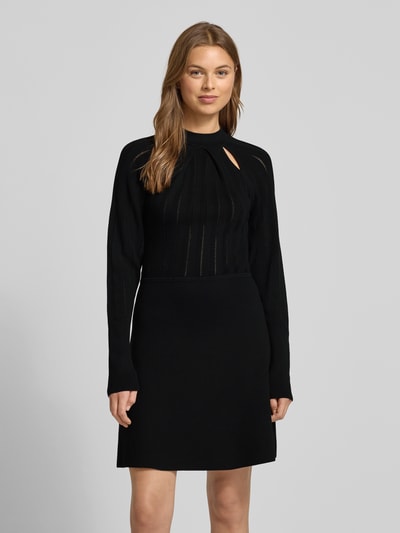 BOSS Ausgestelltes Strickkleid aus Viskose-Mix Modell 'FUCCIA' Black 4