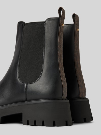 MICHAEL Michael Kors Chelsea boots van leer met plateauzool, model 'ASHER' Zwart - 2