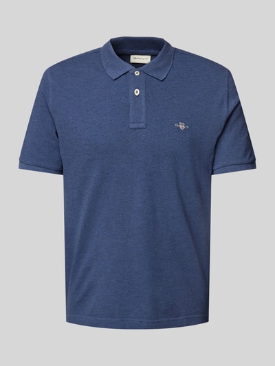 Gant Regular Fit Poloshirt mit Label-Stitching Jeansblau Melange 2