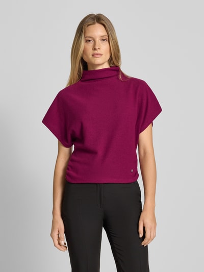 ZABAIONE T-shirt met labeldetail Donkerrood - 4