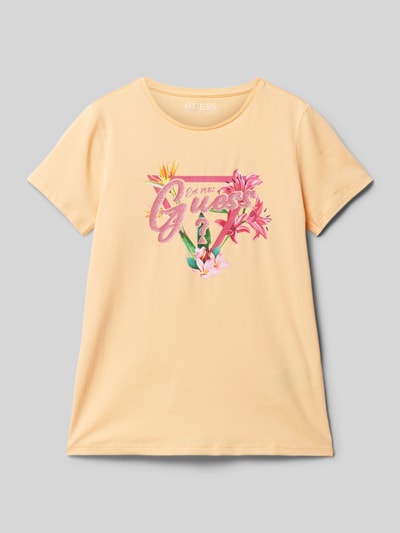 Guess T-Shirt mit Label-Print Apricot 1