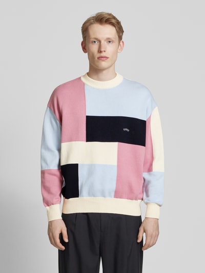 BLKVIS Gebreide pullover met labelstitching, model 'LOGO PATCHWORK' Offwhite - 4