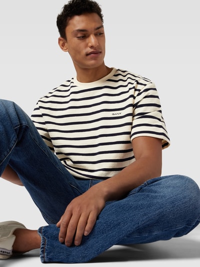 Gant T-shirt met streepmotief Offwhite - 3