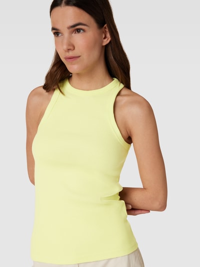 HUGO Tanktop in Ripp-Optik Modell 'CLASSIC TANK' Neon Gelb 3