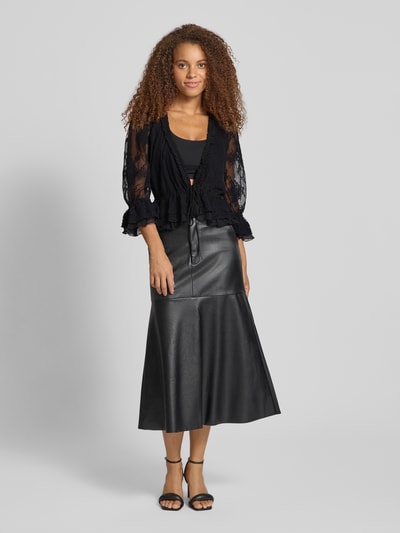 Bardot Regular Fit Bluse aus Mesh mit V-Ausschnitt Black 1