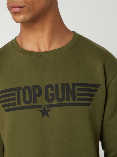 Top Gun Sweatshirt met logo Olijfgroen - 3