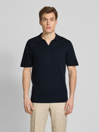 SELECTED HOMME Poloshirt mit V-Ausschnitt Modell 'TELLER' Marine 4