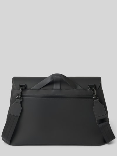Produktfoto, Crossbody Bag mit Tragehenkel van GASTON LUGA, Heren tas, zwart, glad oppervlak, ritsvak achter, Breedte: 32 cm, Lengte: 25 cm, Diepte: 8 cm, bandlengte schouderband: 106 cm, Hoofdvak met overslag en haakjessluiting, afneembare schouderband, korte draagband