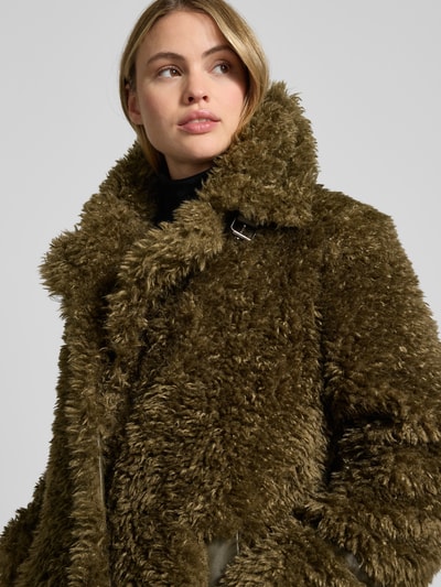 PETITE M. Płaszcz z kołnierzem z połami i wpuszczanymi kieszeniami Ciemnozielony 3