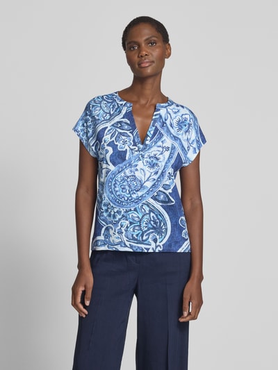 monari T-Shirt mit Tunikakragen Blau 4