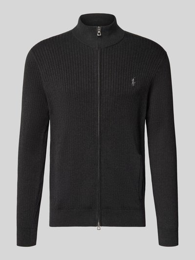 Polo Ralph Lauren Strickjacke mit Reißverschluss Anthrazit Melange 1