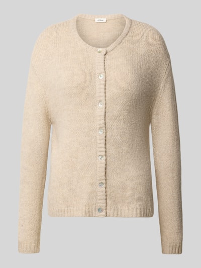 s.Oliver RED LABEL Regular fit gebreid jack van alpaca Beige - 2