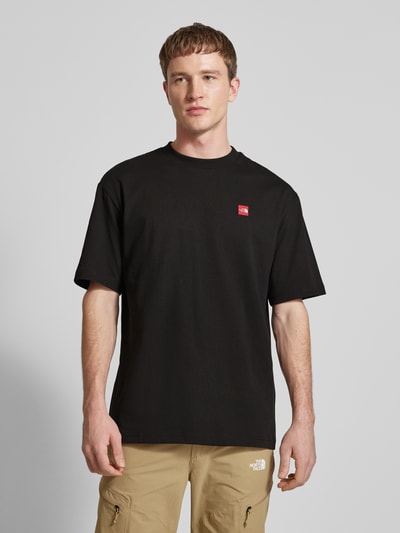 The North Face T-shirt o kroju oversized z czystej wełny z nadrukiem z logo Czarny 4