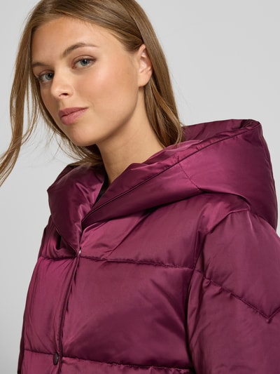 BOSS Płaszcz pikowany o kroju regular fit z dodatkiem wiskozy model ‘PLYSSA’ Bordowy 3