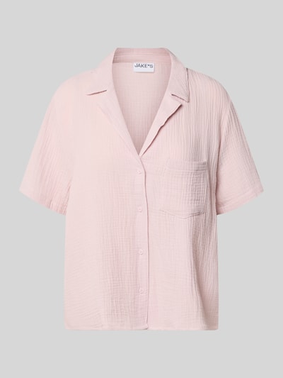 Jake*s Casual Relaxed Fit Pyjama-Oberteil mit Brusttasche Hellrosa 1