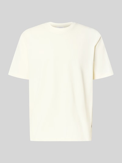 Productfoto, Oversized T-Shirt met ronde hals van Lindbergh, heren T-shirt, zuiver katoen, oversized fit, ruglengte maat M 71 cm, crème, effen, gladde textuur