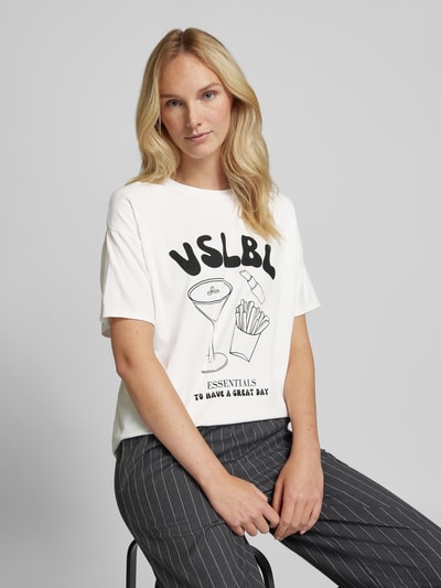 VILLA SOPHIE T-Shirt mit Label-Print Modell 'ESSENTIALS' Offwhite 3