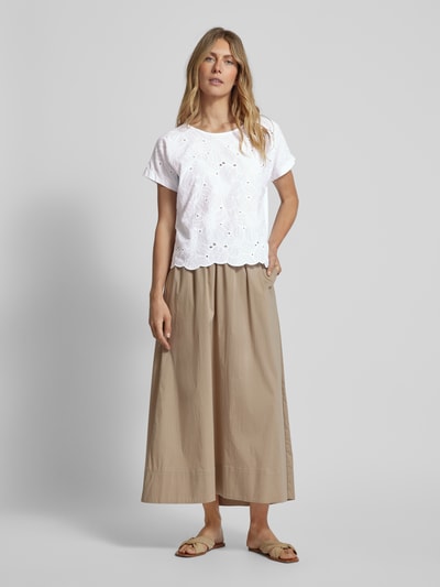 ZABAIONE T-shirt met broderie anglaise, model 'La44rissa' Wit - 1