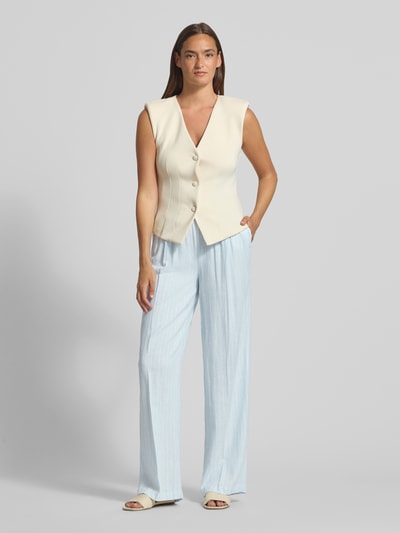 s.Oliver RED LABEL Relaxed Fit Weite Hose aus Leinen-Viskose-Mix Hellblau 1
