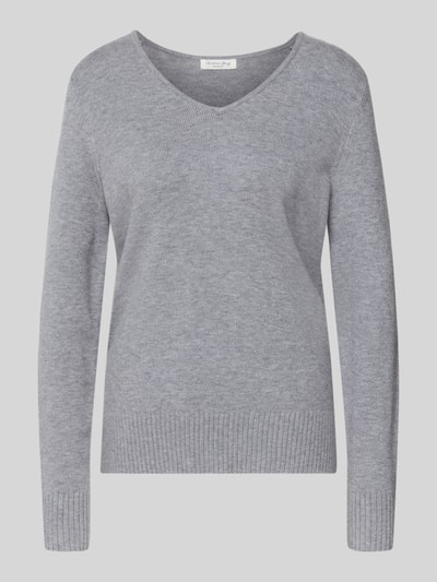 Christian Berg Woman Strickpullover aus Viskose-Mix mit V-Ausschnitt Silber Melange 2