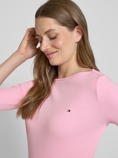 Tommy Hilfiger Slim Fit Langarmshirt aus reiner Baumwolle Pink 3