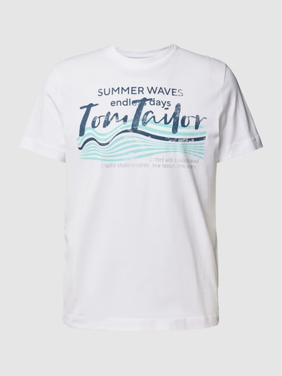 Tom Tailor T-Shirt mit Logo-Print Weiss 2