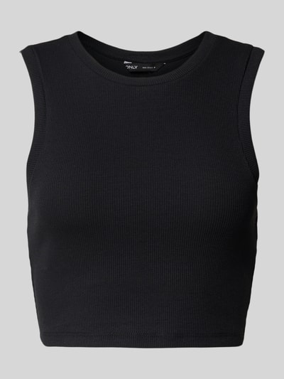 Only Slim fit korte tops van katoenmix, model 'VILMA' Zwart - 2