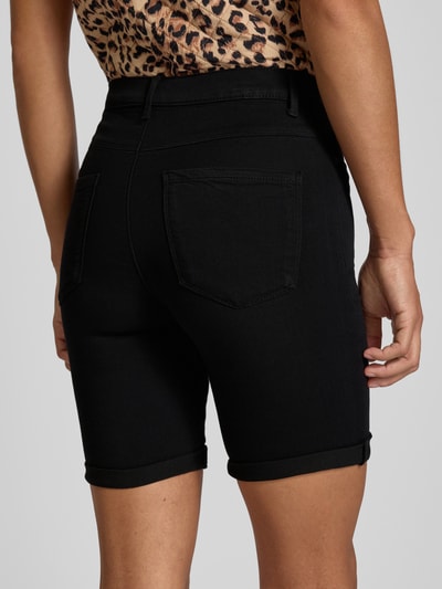 Only Korte slim fit jeans met vaste omslag, model 'RAIN' Zwart - 3