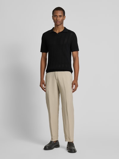 SELECTED HOMME Poloshirt in Strick-Optik Modell 'WELLS' Black 1