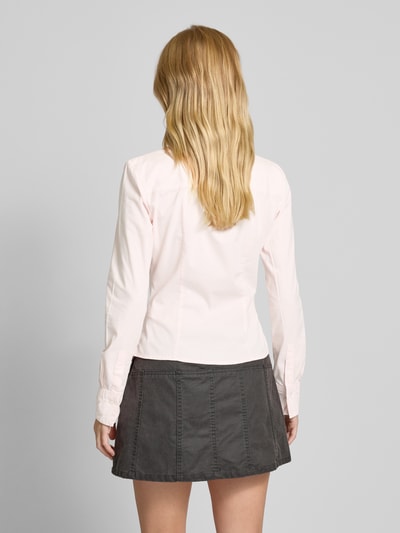 Review Slim fit blouse met doorknoopsluiting Rosé - 5