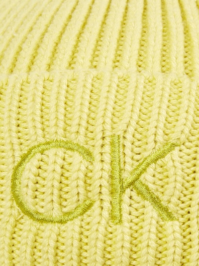 CK Calvin Klein Beanie mit Label-Stitching Gelb 2