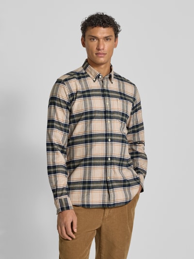 Barbour Slim fit flanellen overhemd van puur katoen, model 'BETSOM' Zand - 4