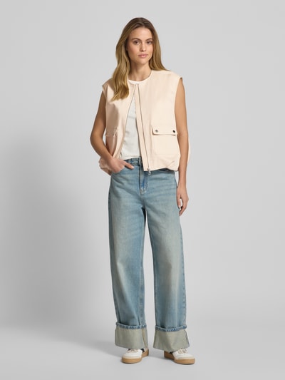 s.Oliver RED LABEL Relaxed Fit Weste aus Twill Beige 1
