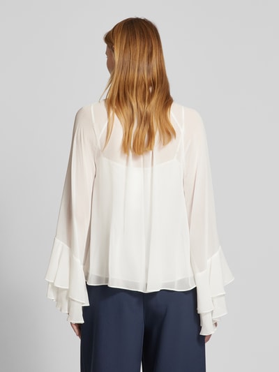 Max Mara Studio Regular Fit Seidenbluse mit gelegten Falten Modell 'ZEO' Weiss 5