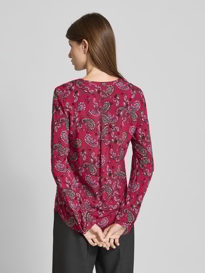 Christian Berg Woman Blouseshirt van viscose met V-hals Fuchsia - 5