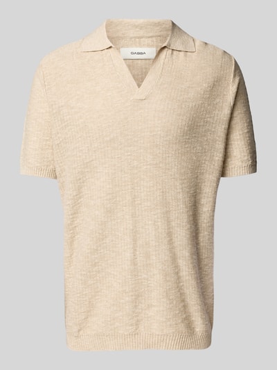 GABBA Poloshirt met V-hals Zand - 2